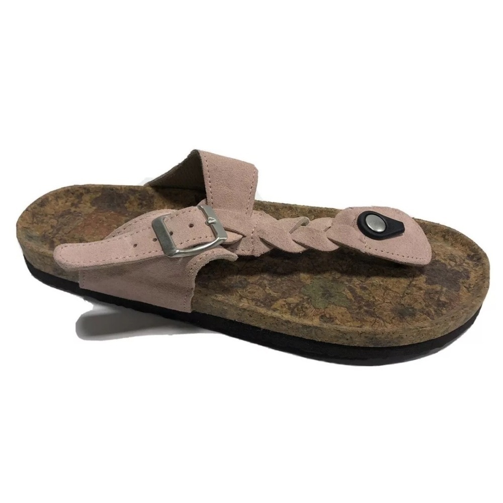 Muk Luks Women’s Marsha, Pink T Strap Sandals, Size 10 M.